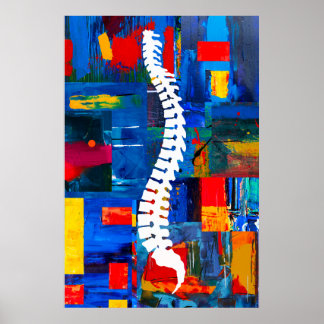 Colourful Chiropractic Spine Poster Painting Right