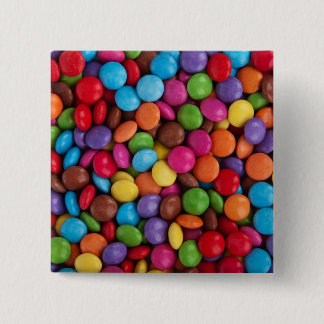 Colourful Chocolate Candy 2 Inch Square Button