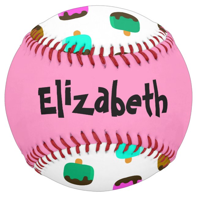 Colourful chocolate covered Ice cream pops Softball (Back)