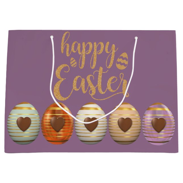 Colourful Chocolate Easter Eggs Large Gift Bag (Front)