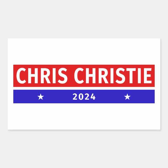 Colourful Chris Christie 2024 Election Vote Sticker (Front)