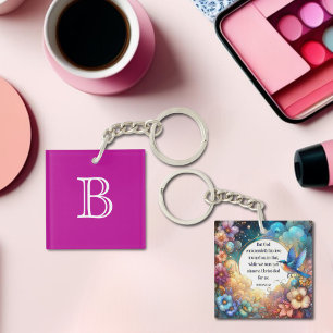 Colourful Christian Romans Bible Verse Monogram Keychain