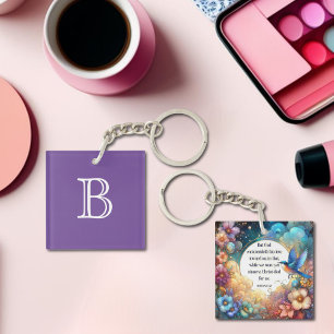 Colourful Christian Romans Bible Verse Monogram Keychain