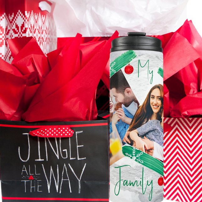 Colourful Christmas 2 Photo Template Thermal Tumbler (Creator Uploaded)