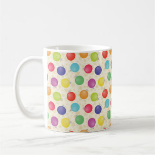 Colourful Christmas balls,Gold Snowflakes Coffee Mug