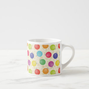 Colourful Christmas balls,Gold Snowflakes Espresso Cup