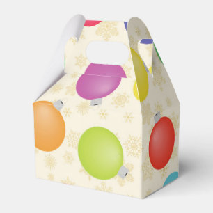 Colourful Christmas balls,Gold Snowflakes Favor Box