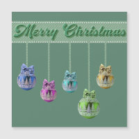 Colourful Christmas Balls Magnetic Card