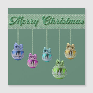 Colourful Christmas Balls Magnetic Card