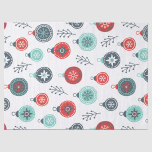 Colourful Christmas balls Ornaments Pattern Tissue Paper