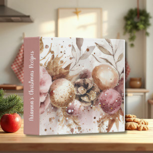 colourful christmas baubles with flowers binder
