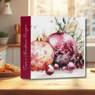 colourful christmas baubles with flowers binder