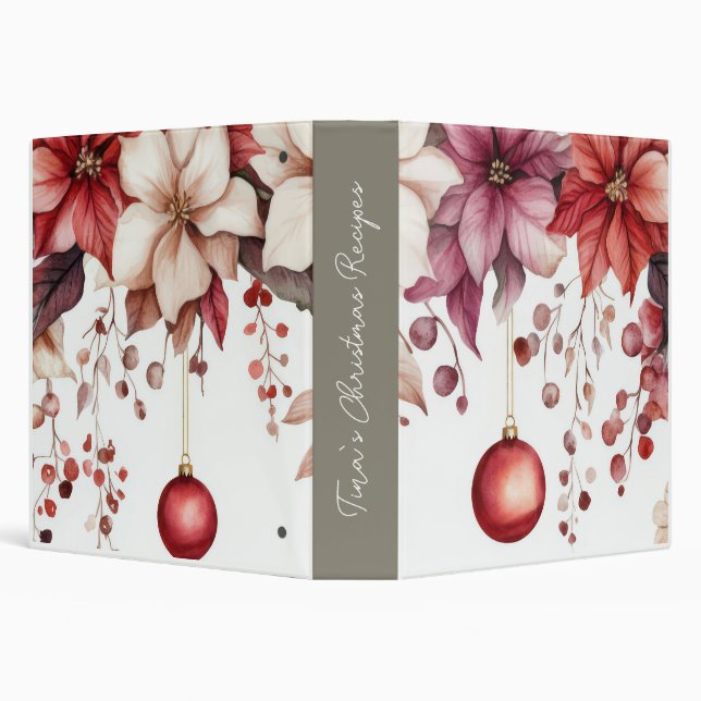 colourful christmas baubles with poinsettia binder (Background)