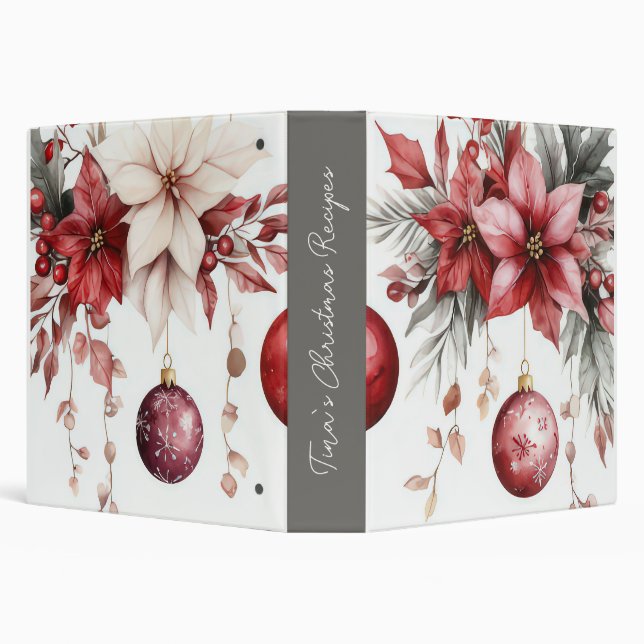 colourful christmas baubles with poinsettia binder (Background)
