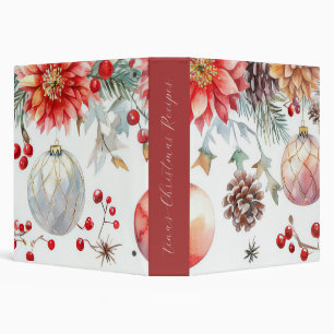 colourful christmas baubles with poinsettia binder