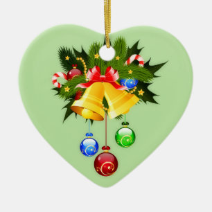 Colourful Christmas Bells Ceramic Ornament
