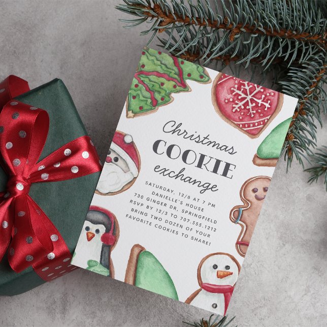 Colourful Christmas Cookie Exchange Party Invitation (Creator Uploaded)