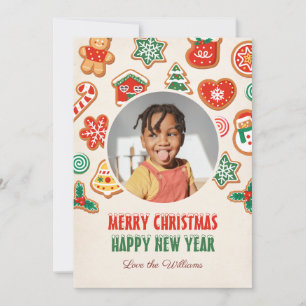 Colourful christmas cookies photo holiday  card
