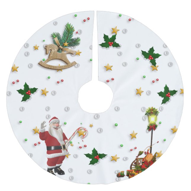 Colourful Christmas Decoration  Brushed Polyester  Brushed Polyester Tree Skirt (Front)
