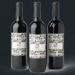 Colourful Christmas Gift Box Patterns Wine Label<br><div class="desc">Festive and fun gift box Christmas presents pattern wrapped in holiday colours of red,  green,  navy,  gold,  and more.  Easily customize with name to make them your own.</div>