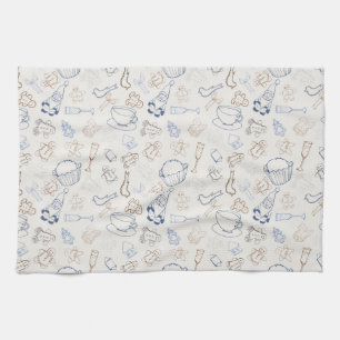 Colourful christmas Gingerbread Man and santa Kitchen Towel