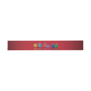 Colourful Christmas Glitter Ornaments Invitation Belly Band