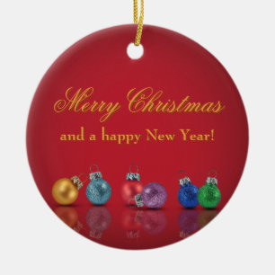 Colourful Christmas Glitter Ornaments - Ornament