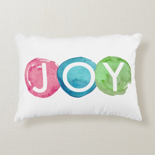 Colourful Christmas Holiday Accent Pillow (Front)