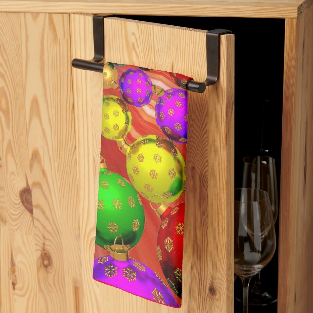 Colourful Christmas Jamboree Kitchen Towel (Thirds Fold)