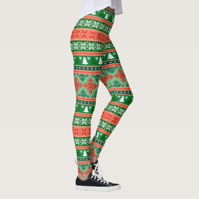 Colourful Christmas Knit Leggings (Right)