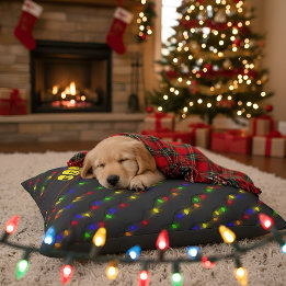 Colourful Christmas Light String Pet Bed