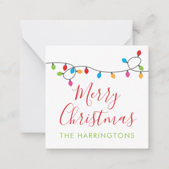 Colourful Christmas Lights Gift Enclosure Cards (Front)