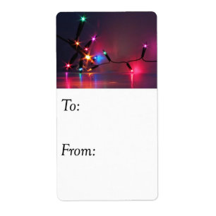 Colourful Christmas Lights Gift Tag