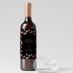 Colourful Christmas Lights Monogram Wine Label<br><div class="desc">Our ''Colourful Christmas Lights Holiday'' collection brings together festive elements such as christmas lights with chic and elegant fonts on a simple dark background.</div>