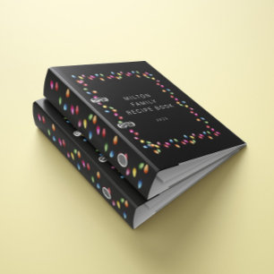 Colourful Christmas Lights Multiple Photos Recipe Binder
