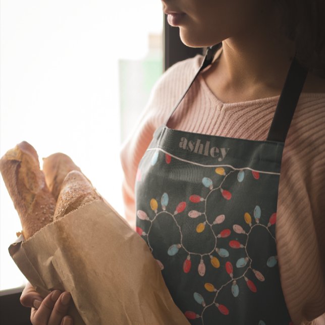Colourful Christmas Lights | Personalized Holiday Apron (Creator Uploaded)