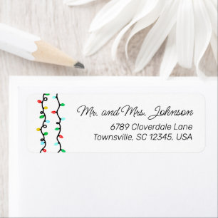 Colourful Christmas Lights Return Address