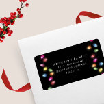Colourful Christmas Lights Return Address Label<br><div class="desc">Our ''Colourful Christmas Lights Holiday'' collection brings together festive elements such as christmas lights with chic and elegant fonts on a simple dark background.</div>