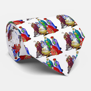 Colourful Christmas Nativity Scene Tie