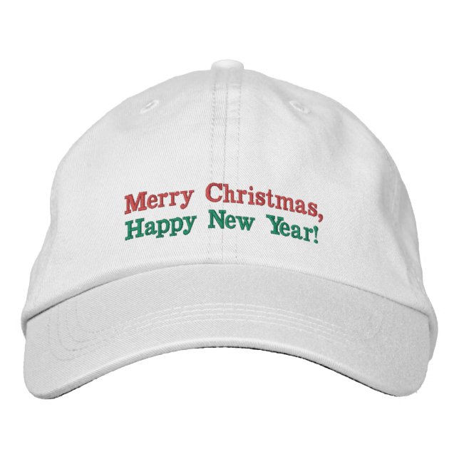 Colourful, Christmas, New Year, Embroidered Hat (Front)