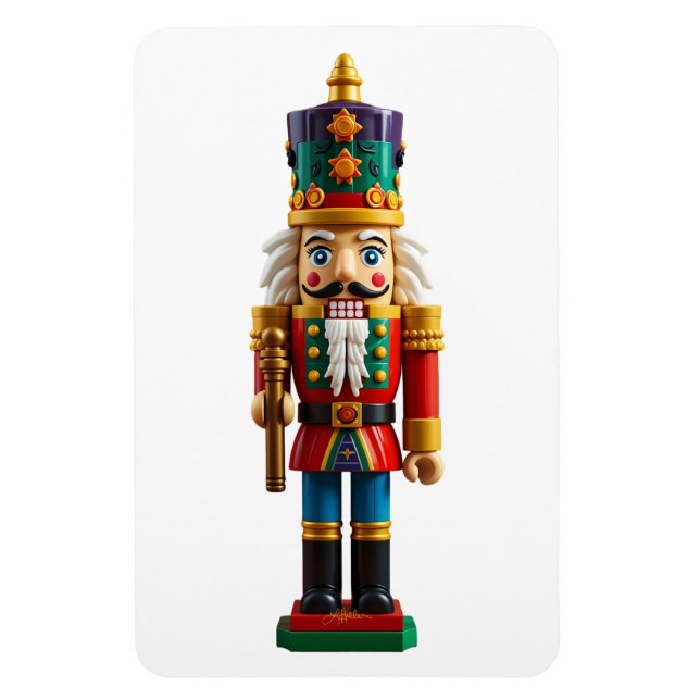 Colourful Christmas Nutcracker Toy Magnet (Vertical)