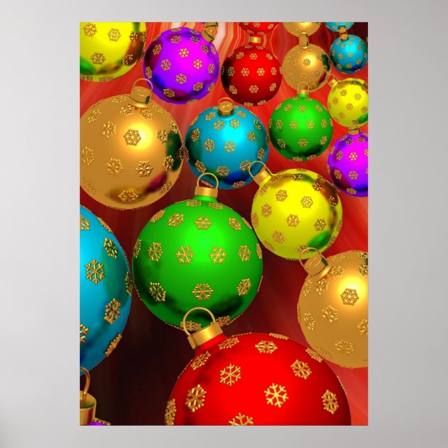 Colourful Christmas Ornament Jamboree Poster (Front)