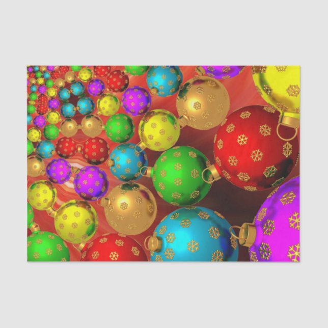 Colourful Christmas Ornament Jubilee Tissue Paper (Front)