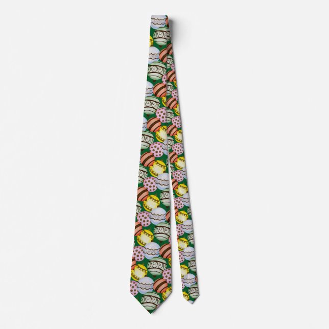Colourful Christmas Ornament Patterned  Tie (Front)