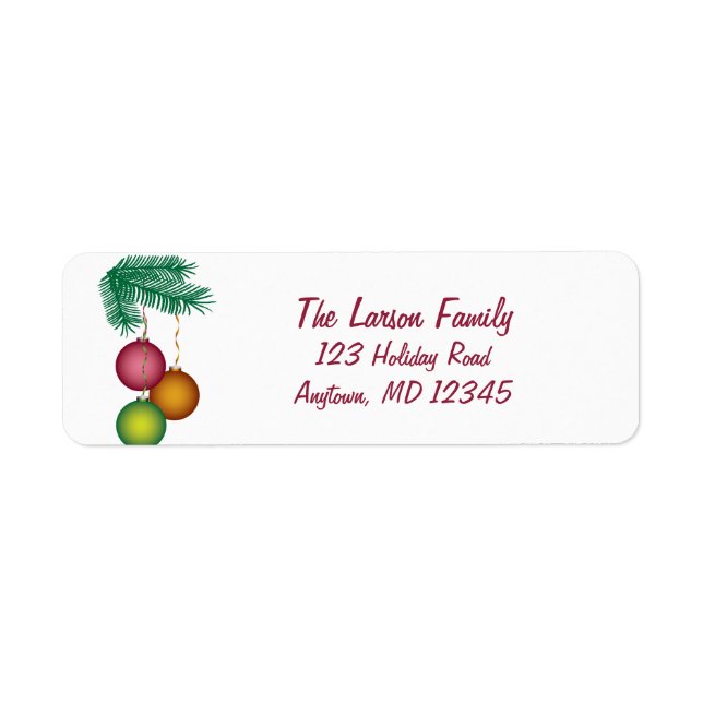Colourful Christmas Ornaments and Pine Holiday (Front)