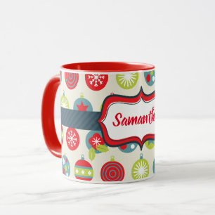 Colourful Christmas Ornaments Combo Mug