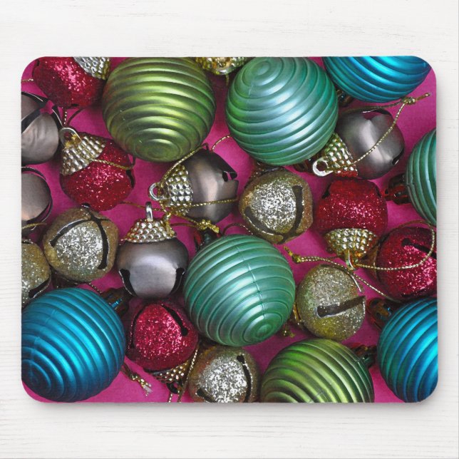 Colourful christmas ornaments mouse pad (Front)