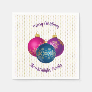 Colourful Christmas Ornaments Paper Napkin