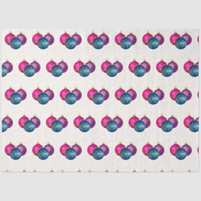 Colourful Christmas Ornaments Tissue Paper (Front)