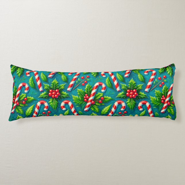 Colourful christmas pattern body pillow (Front)